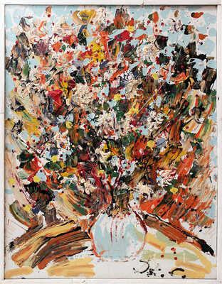 Синигалья Джино. Цветы в голубой вазе